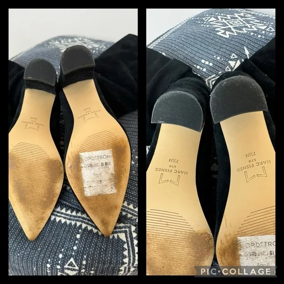 MARC FISHER Gromer Suede Slouched Mid Calf Boots Black size 7.5 women’s - Picture 5 of 5